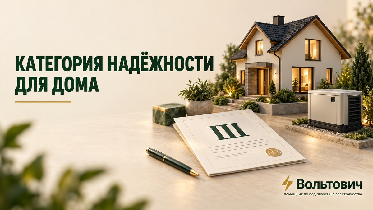 Частный дом, документы с обозначением третьей категории надёжности и резервный источник питания