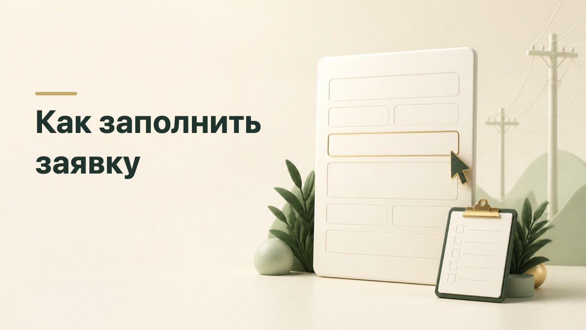 Электронная форма и чек-лист для заполнения заявки на технологическое присоединение