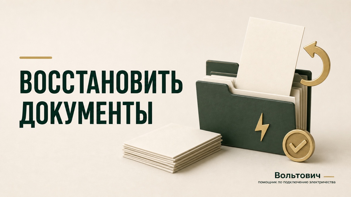 Папка с восстановленными документами о технологическом присоединении, актом и техническими условиями