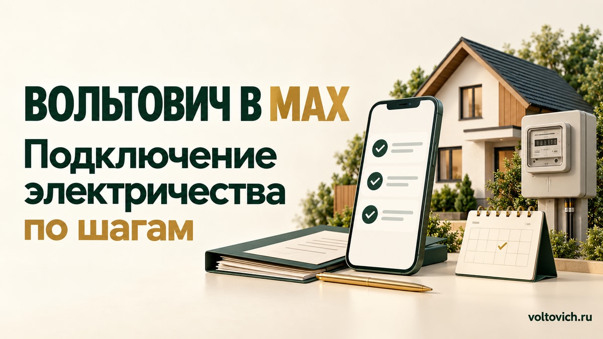 Вольтович в MAX: подключение электричества по шагам — дела, документы и сроки