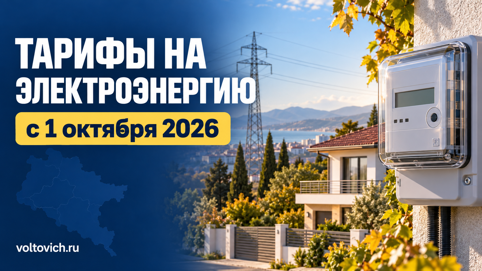 Тарифы на электроэнергию в Краснодарском крае с 1 октября 2026 года